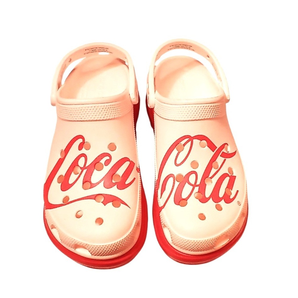 Crocs x‎ Coca Cola Platform Clogs Women's 11 Red White Chunky Foam Shoes 207234